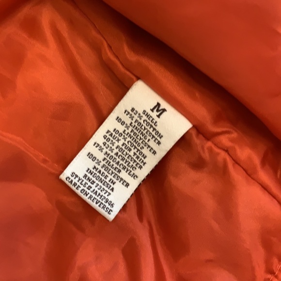 Fall orange Mudd vest with faux fur collared hood. - Picture 10 of 11